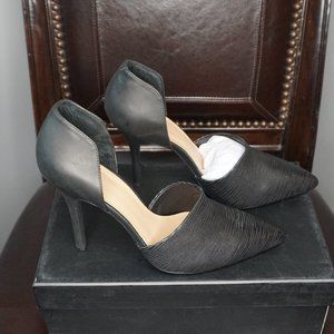 Joe's Jeans Hero Black Leather Stiletto Pointed High Heels NWT